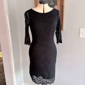 Banana Republic Black Lace Overlay Dress